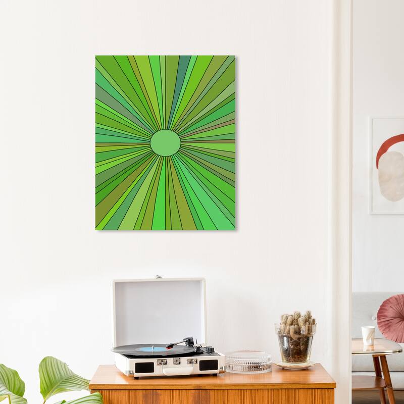 Wynwood Studio Canvas Abstract Sun for the Greenery Green Modern & Contemporary Wall Art Canvas Print - 20 x 24