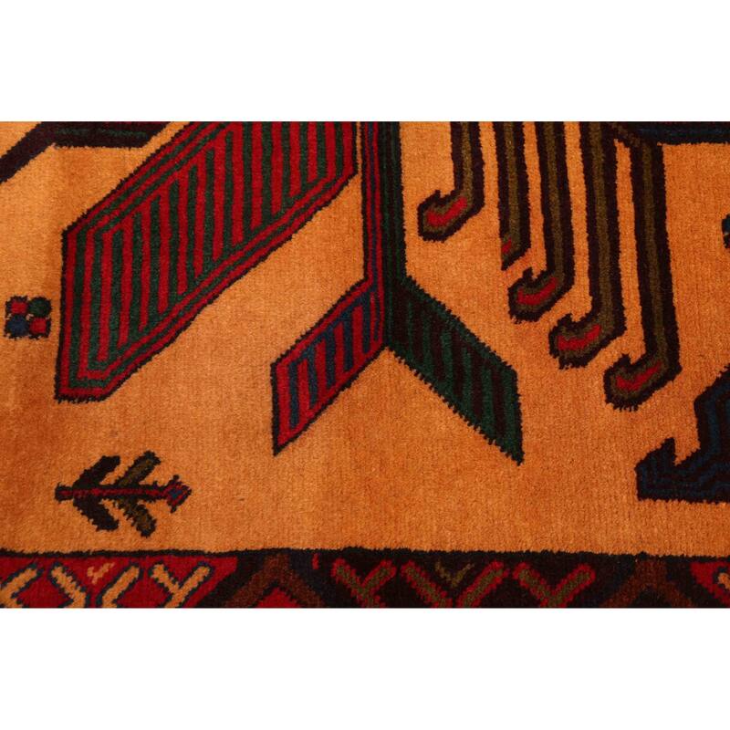 ECARPETGALLERY Hand-knotted Teimani Light Orange Wool Rug - 3'7 x 6'8