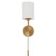 preview thumbnail 7 of 5, Uttermost Awyr 1 Light Brass Sconce - 5"W x 20"H x 6.5"D