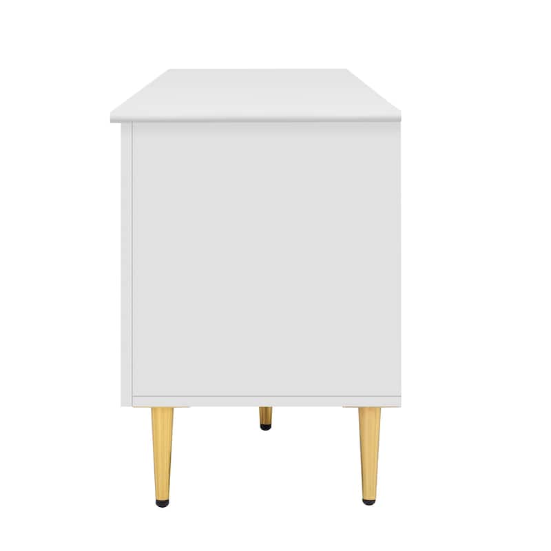 TV Stand Entertainment Center Media Console Cabinet with Cabinets Drawers and Anti-tip Device