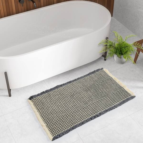 Waffle Grid Bathroom Floor Mat Bath Rug (1 PC)