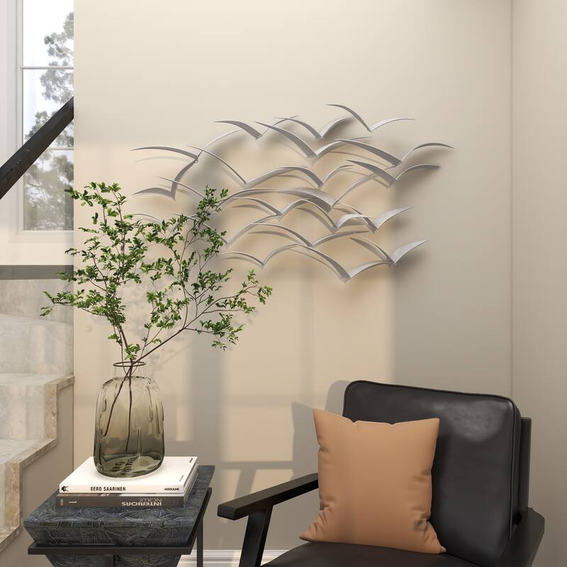Metal Sleek Flying Imitative Bird Home Wall Decor