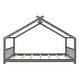 preview thumbnail 3 of 8, Full Size Wooden House Bed with Playhouse Design , Sturdy Pine Frame, Semi-Enclosed for Comfortable Sleep