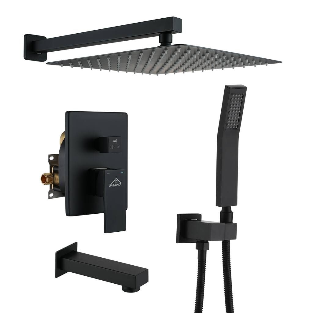 CASAINC 3-Function 12-In Wall Mounted Shower System