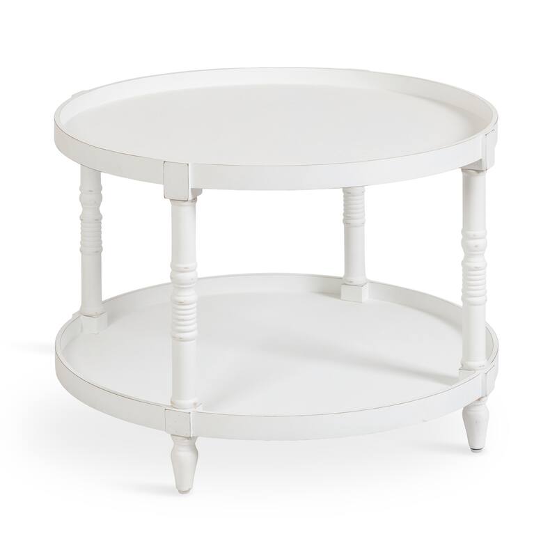Kate and Laurel Bellport Round Wood Coffee Table - 28x28 - White