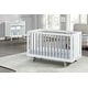 preview thumbnail 7 of 6, HomeRoots Gray and White Solid and Manufactured Wood Standard Three In One Convertible Crib - 54