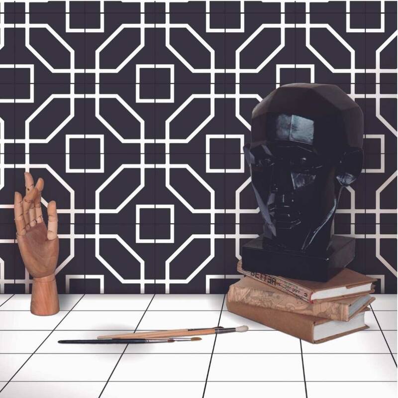 Gatsby 6x6 Matte Porcelain Encaustic Tile - Floor, Wall & Backsplash - Case of 44 (10 Sq. ft.) - Black