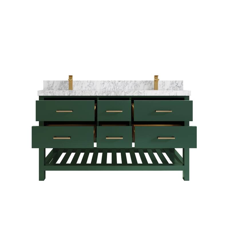 Willow Collections 60 in. W x 22 in. D Parker Double Sink Bathroom Vanity with Countertop