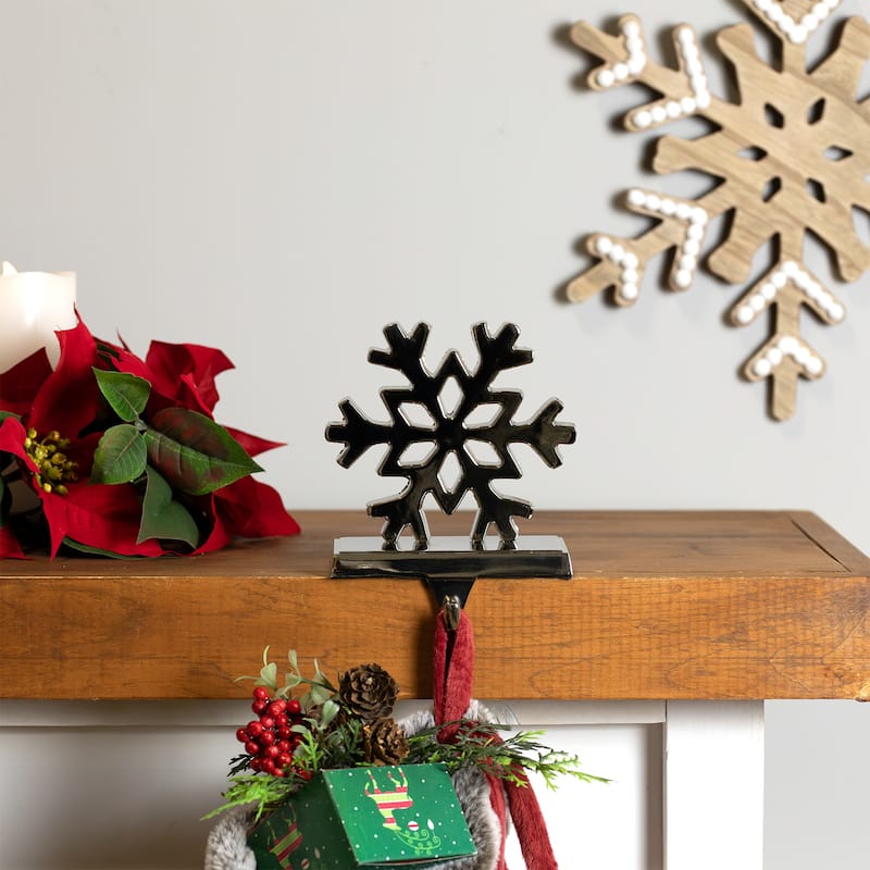 Snowflake Metal Christmas Stocking Holder - 5"