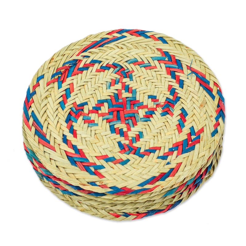 Novica Handmade Red Eco Natural Fiber Coasters (Set Of 6)