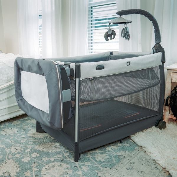 Chicco Lullaby Zip All-in-One Portable Playard, Driftwood - Bed