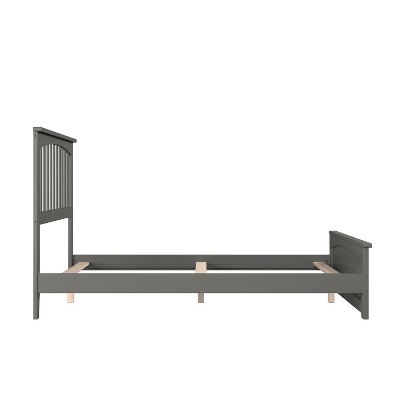Mission Full Foundation Bed Frame with Matching Footboard in Grey