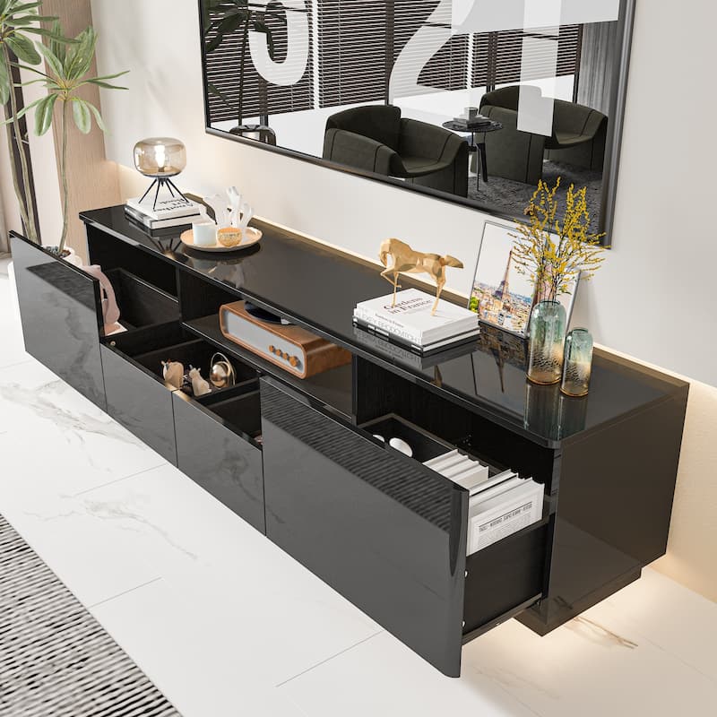 HighGloss LED TV Stand TV Entertainment Center TV Console Media Gaming