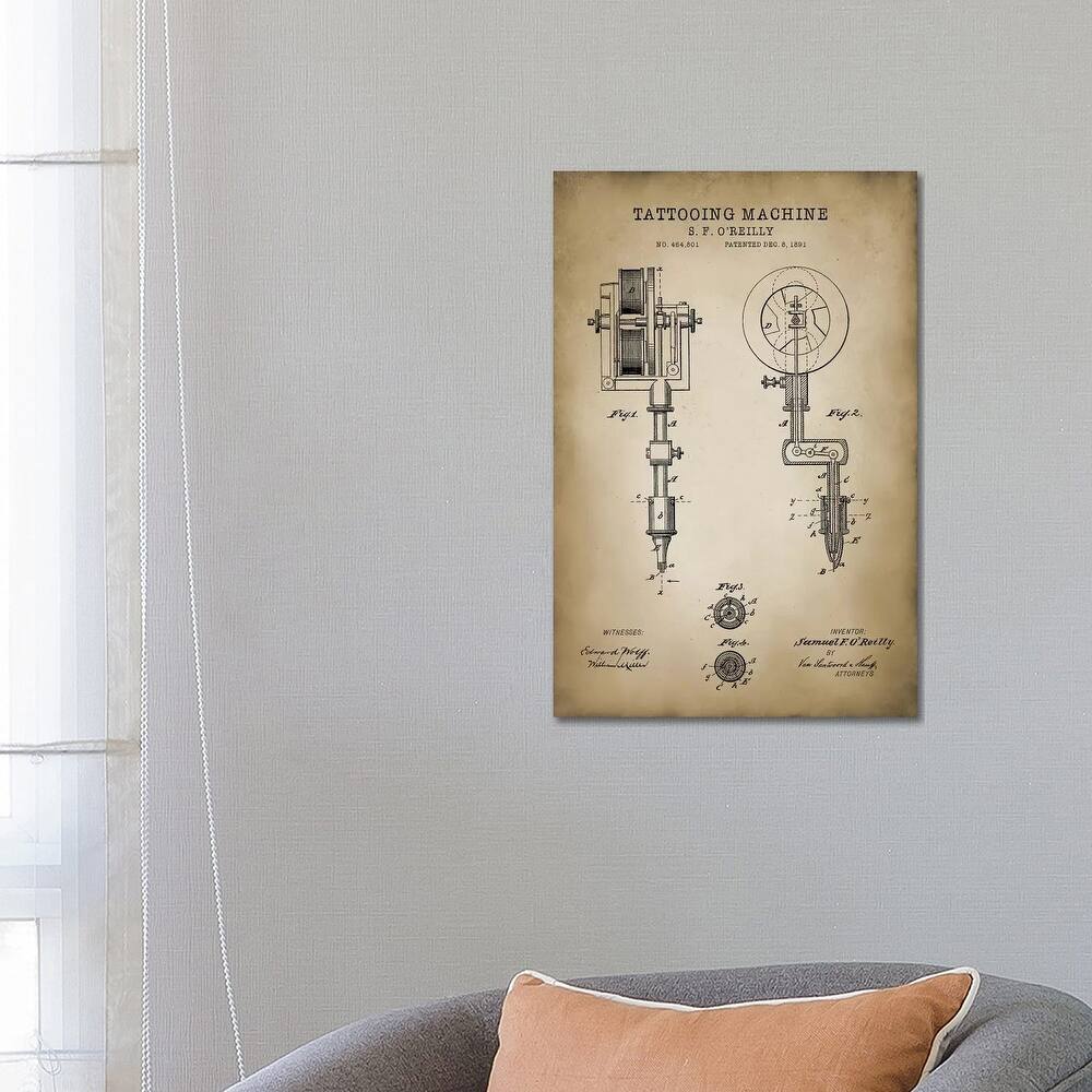 iCanvas "Tattoo Patent" by PatentPrintStore Canvas Print
