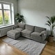 preview thumbnail 9 of 13, L-Shaped Corduroy Corner Sofa with Storage Armrest Cushions, Modular Cloud Sofa, 3-Seat Sectional