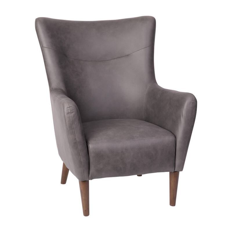 Commercial Upholstered Wingback Accent Chair with Wooden Frame and Legs - 33.25"D x 29.75"W x 41.25"H