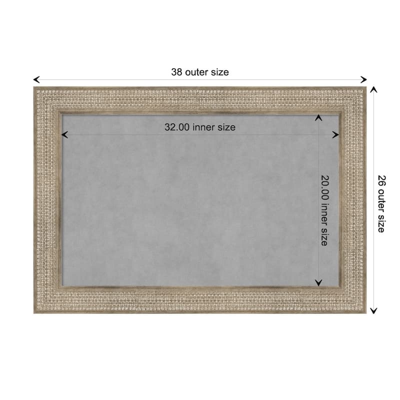 Amanti Art Trellis Silver Framed Magnetic Board - Board Size 32x20