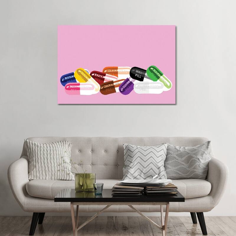 iCanvas "Chill Pill Party Pink" by Jaymie Metz Canvas Print - 32x48x1.5