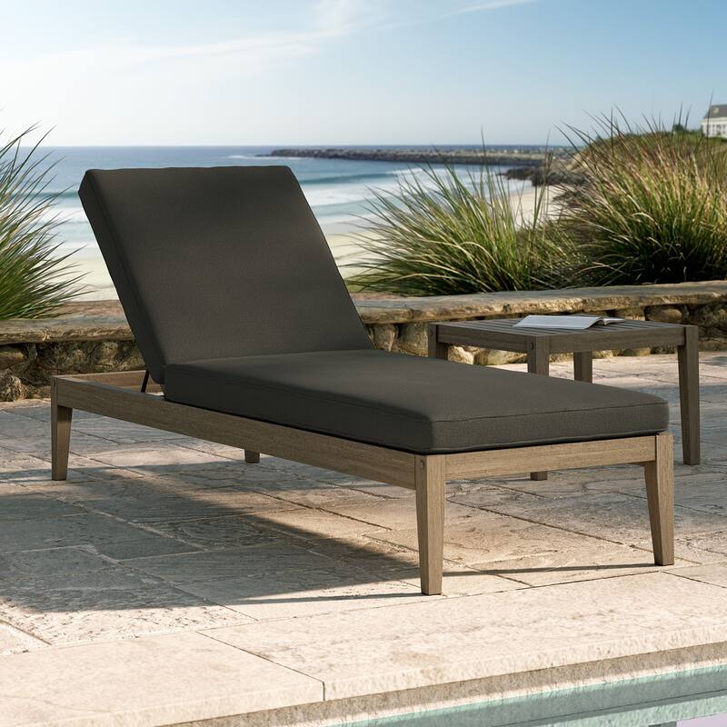 Northlake Outdoor Patio Teak Chaise Lounge - Flint Gray
