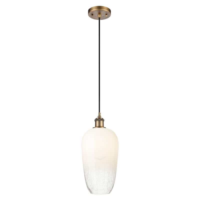 Innovations Lighting Endless Possibilities Ballston - Brookhaven Flute - 1 Light 7" Cord Hung Mini Pendant - Brushed Brass/Opal