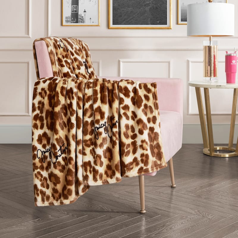 Juicy Couture Regent Leopard 50" x 70" Plush Throw