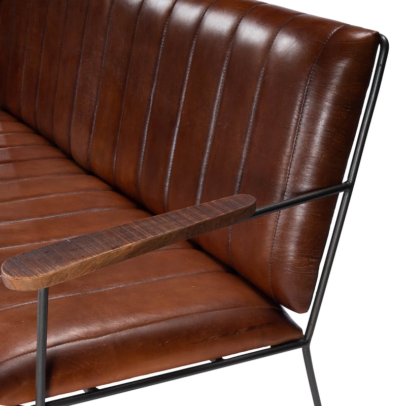 Butler Phoenix Leather & Metal Bench