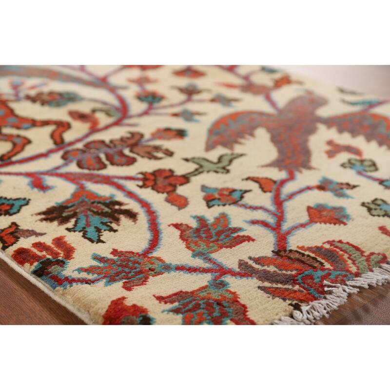 Animals Design Ziegler Accent Rug Handmade Wool Carpet - 2'1" x 3'1"