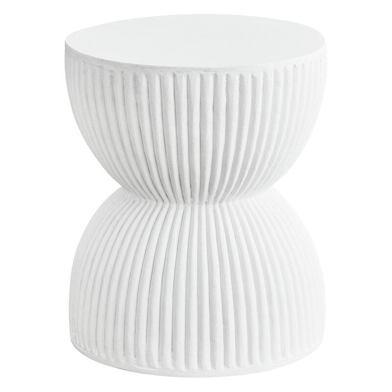 15" Wide Side Table in Painted Fiberstone with Hourglass Design Spire Collection