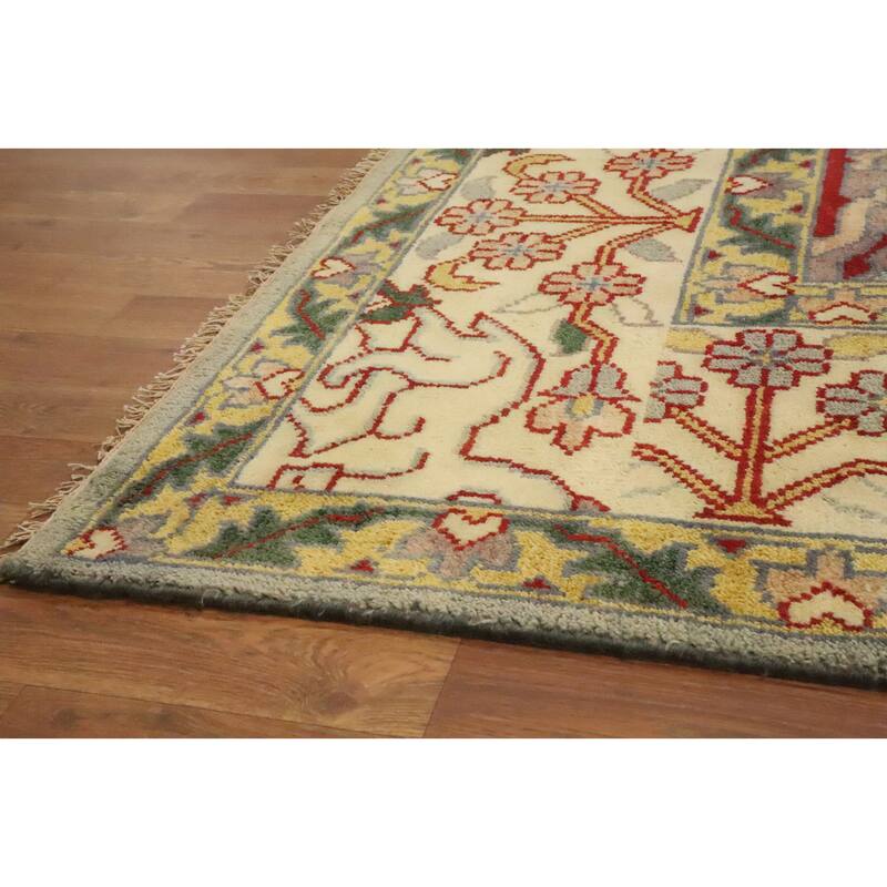 Hand Knotted Oriental 100% Wool Carpet Traditional Floral Greys & Charcoal Ziegler Area Rug - 11' 11'' X 8' 8''