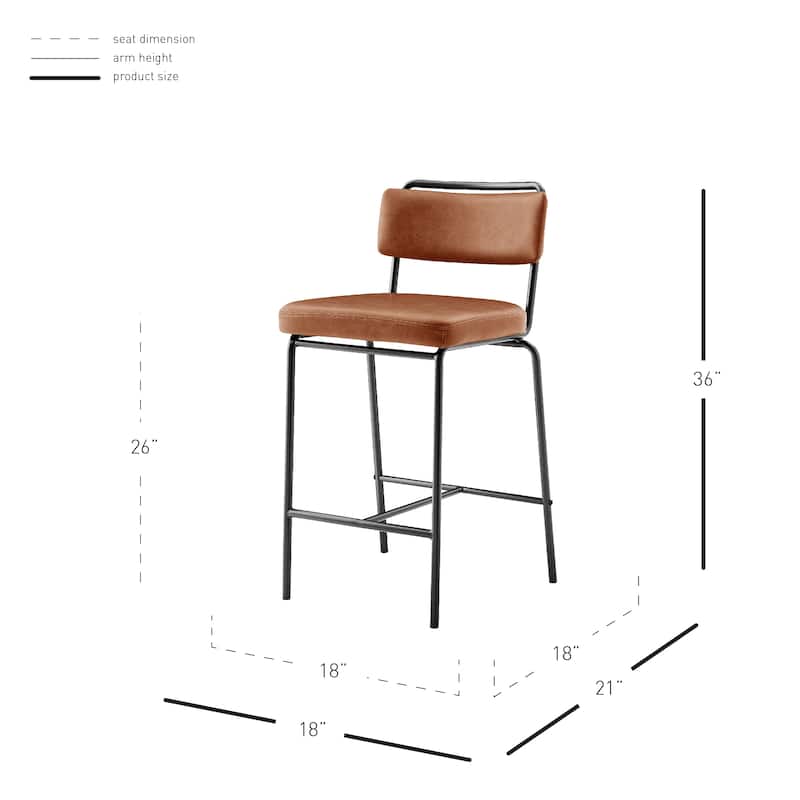 NPD Furniture Zander Faux Leather Counter Stool (Set of 4)