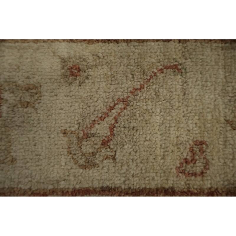 Hand Knotted Oriental 100% Wool Carpet Traditional Floral Green Peshawar Area Rug - 5' 8'' X 4' 2''