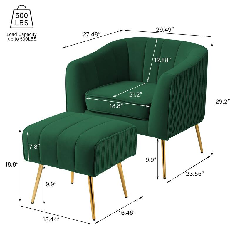 Velvet Shell Shaped Chair with Gold Tone Legs