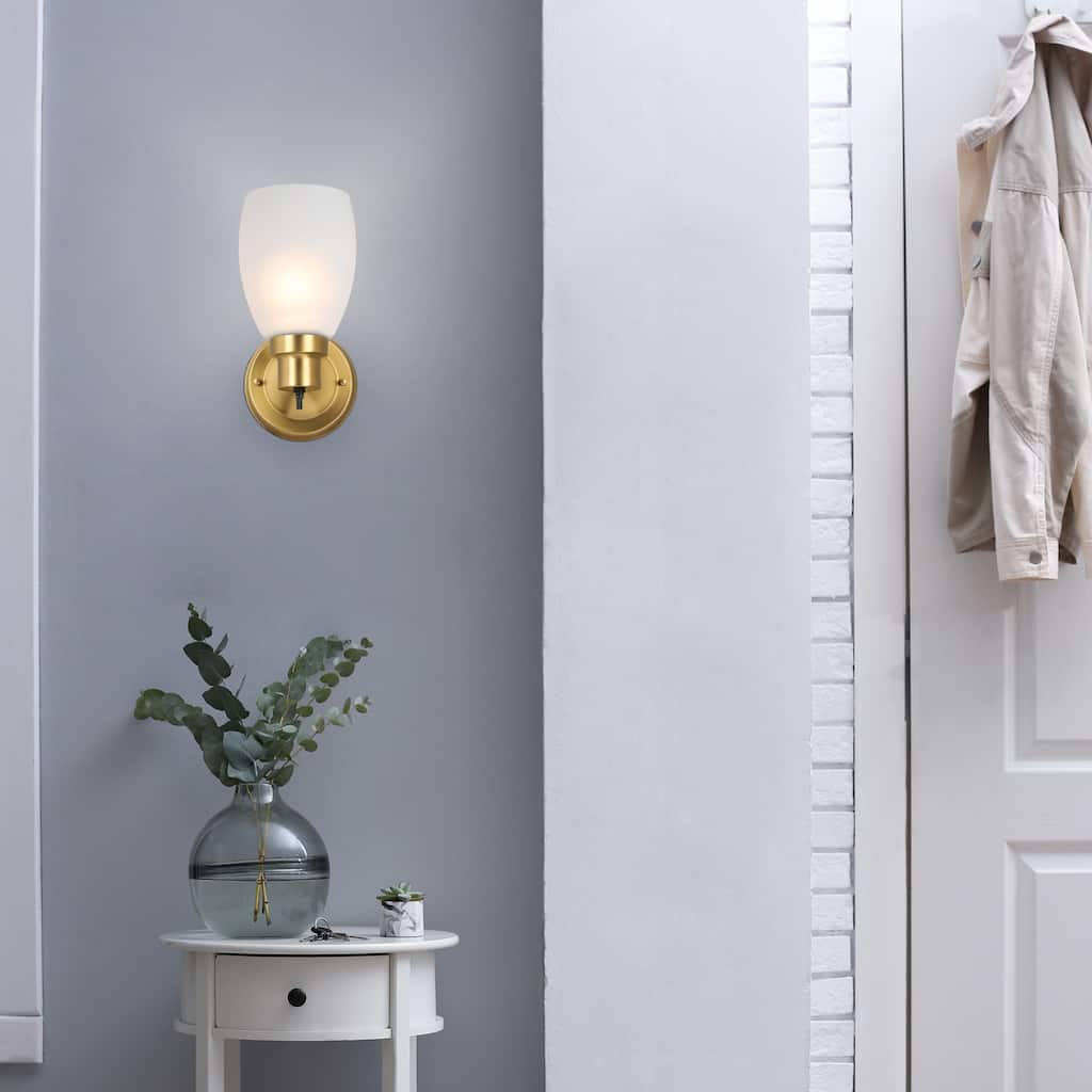 Lydia Transitional 1-Light Indoor Dimmable Wall Light - Satin Gold