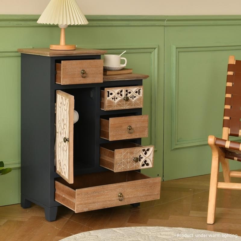 Farmhouse Handcrafted Wood Accent Chest Dresser