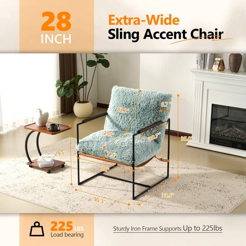 Lazy Chair - Rubber Wood Arms, Iron Frame (Living Room/Bedroom)