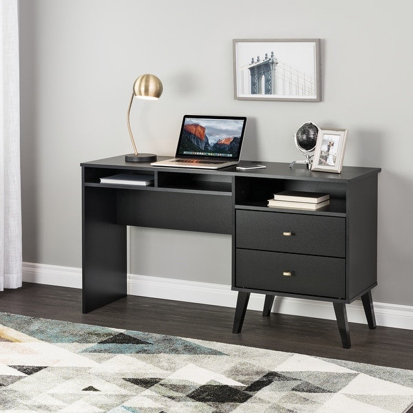 Prepac Milo Computer Desk with Side Storage and 2 Drawers. Opens flyout.