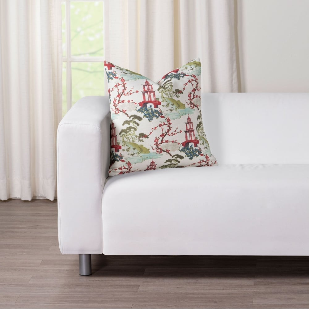 Siscovers Tranquil Pagoda Print Throw Pillow