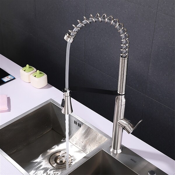 Kitchen Faucet With Pull Down Sprayer%2C Stainless 