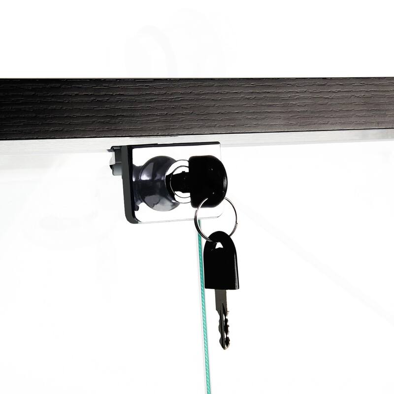 Versatile Tempered Glass Cabinet with Lock and Bluetooth LED Strip for Various Rooms