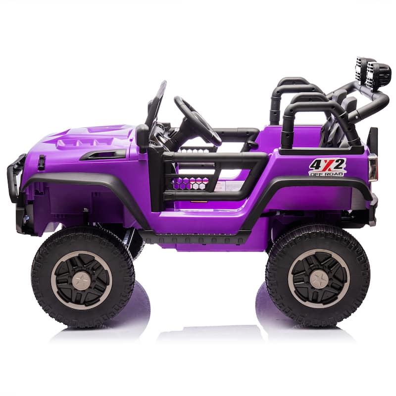24V Two-Seater Kids Ride On Truck Car W/Parents Control,200w*2,Seat 20.28in W,Four-wheel Suspension,LED,2 independent seat belts