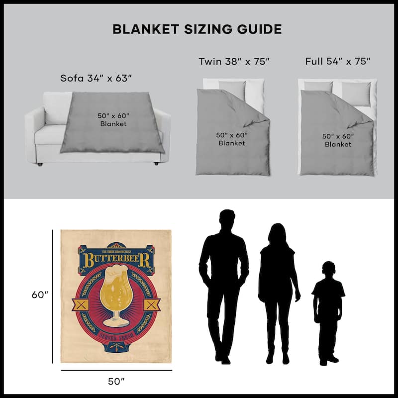 Warner Brothers Harry Potter Silk Touch Sherpa Throw Blanket