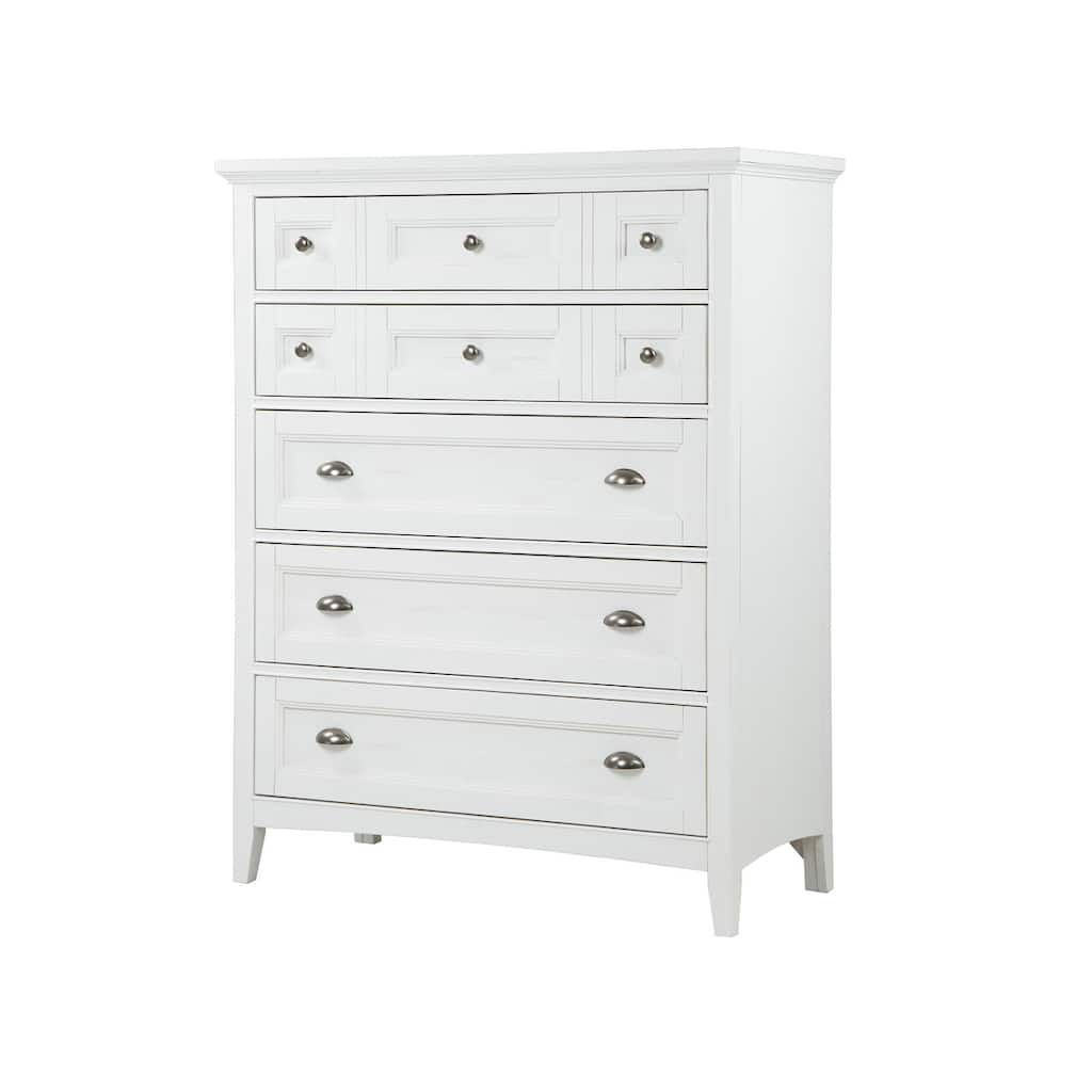 Magnussen Home Heron Cove Chalk White and Dovetail Grey Drawer Chest
