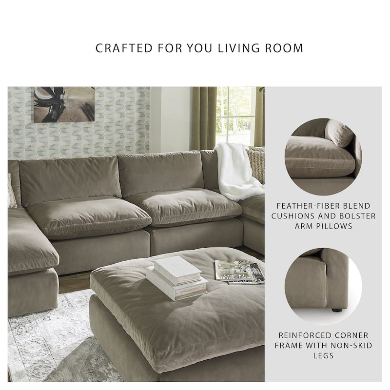 Signature Design by Ashley Sophie Brown 4-Piece Sectional with Chaise - 172"W x 67"D x 36"H