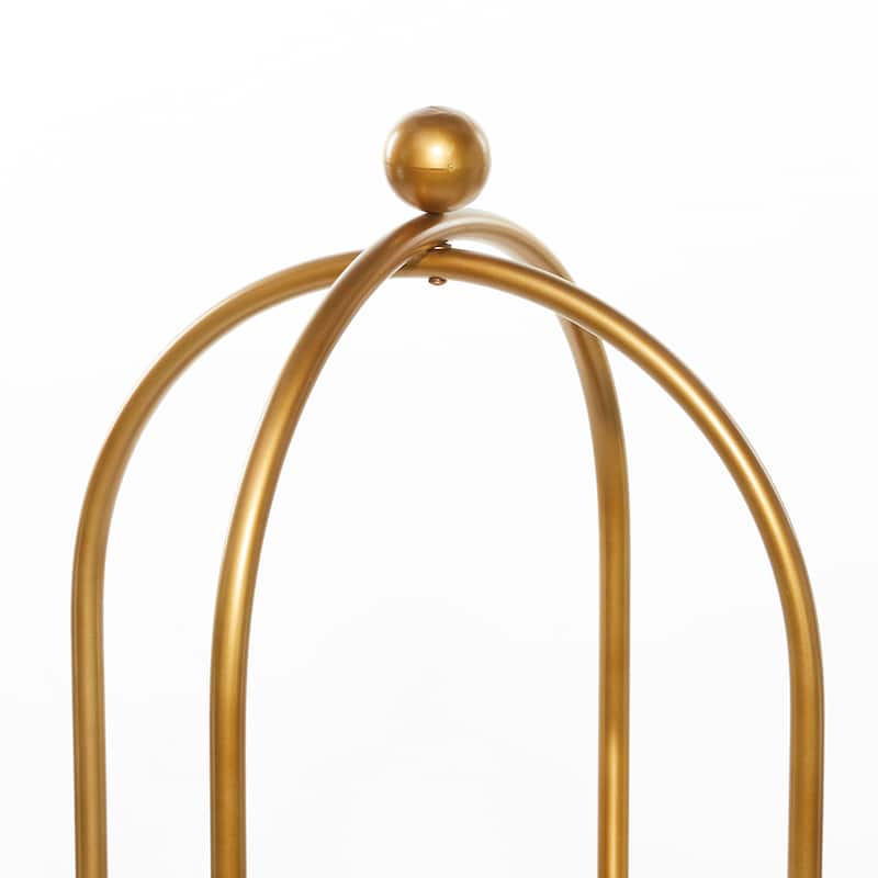 Metal 2 Shelf Shelving Unit with Mirror Shelves - Gold - Roche River Decor - 18"Wx16"Lx46"H