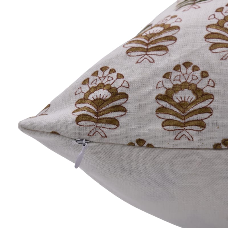 Fabdivine Linen Square Block print pillow Cover
