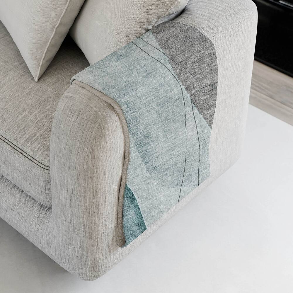 Premium Machine Washable Contemporary Abstract Sherpa Throw Blanket