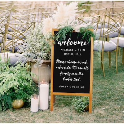Rustic A Board Magnetic Chalkboard Signs Double Sided Blackboard Wood - 20" W x 39" H