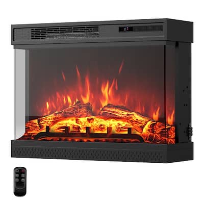 Gymax 24'' 3-Sided Electric Fireplace Insert w/Remote Control 3 Flame