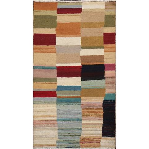 Gabbeh Kashkoli Oriental Kitchen Area Rug Handmade Wool Carpet - 2'2" x 3'8"
