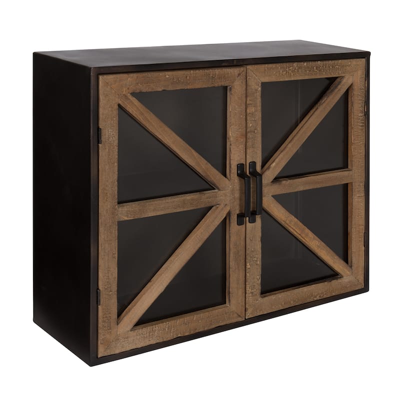 Kate and Laurel Mace Rustic Wood and Metal 2-door Cabinet - 24x8x20